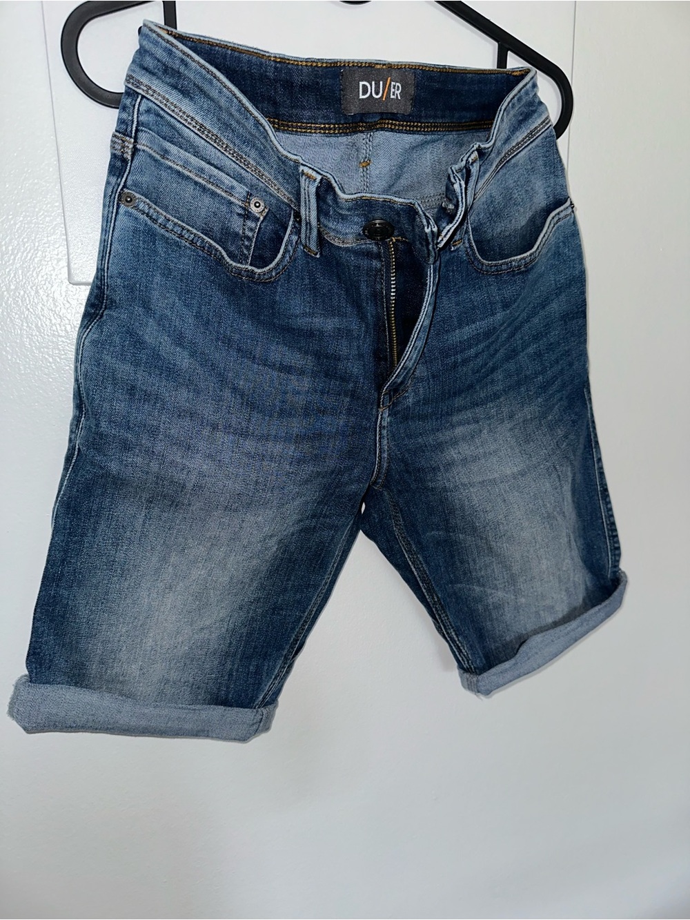 DU/ER Men's Blue Washed Denim Jean Shorts